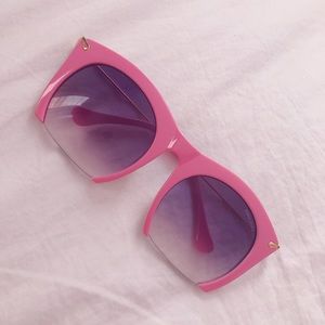 Miu Miu Pink Cateye Sunglasses with Gold Hardware